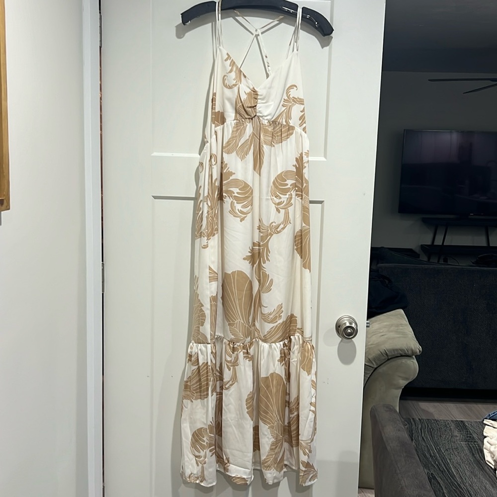 Long Flowy Tan Sundress